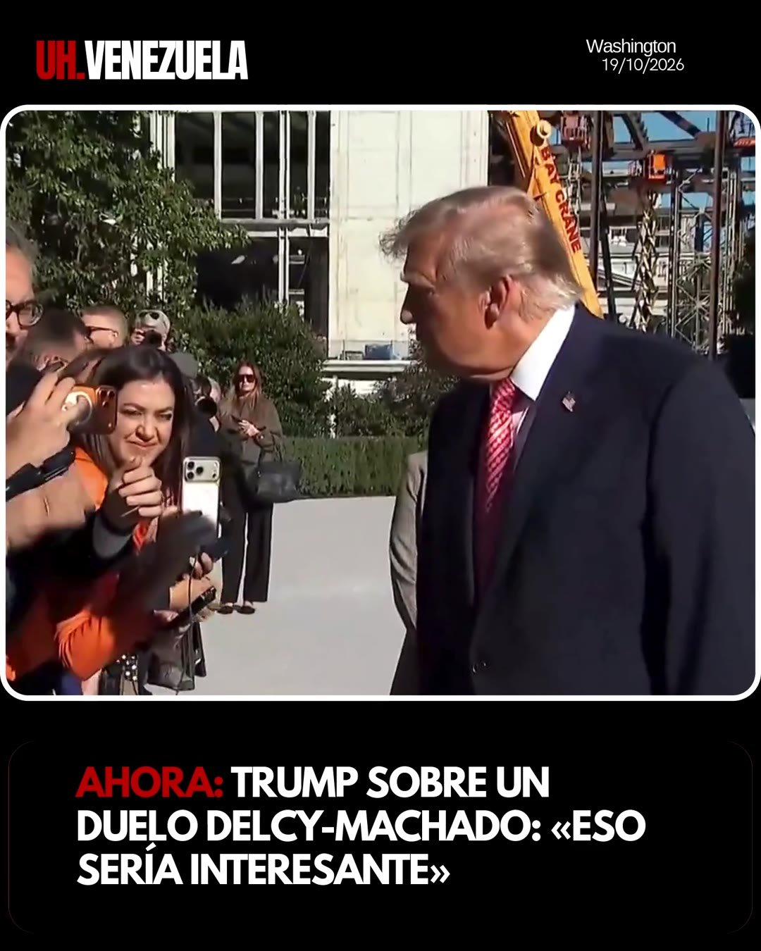 TRUMP SOBRE UNA ELECCIÓN ENTRE DELCY RODRÍGUEZ Y MARÍA CORINA MACHADO: «ESO SERÍA INTERESANTE»